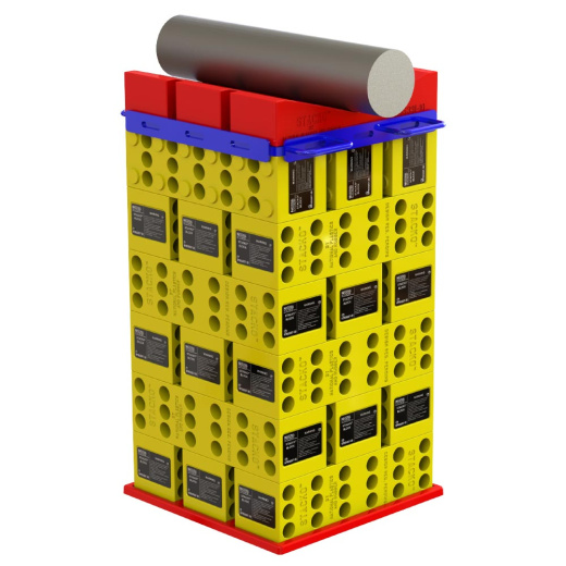 Конфигурация 6 с верхним стальным основанием и V образными опорными блоками